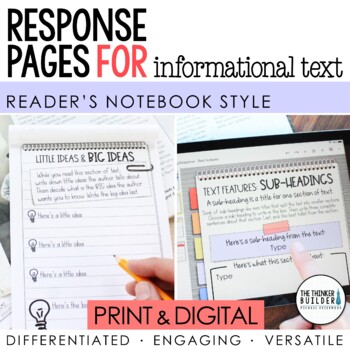 Reader's Notebook Response Pages for Informational Text *H