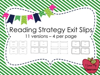 Reading Strategy Exit Slips
