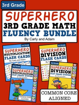 SUPERHERO 3rd Grade Math Fact Fluency Bundle