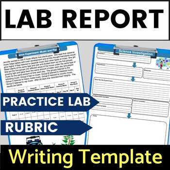 Lab Report Template with Rubric and Science Experiment Scenario Example