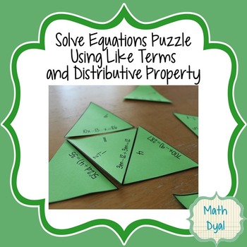 Solve Equations Puzzle Using Distributive Property and Combining Like Terms