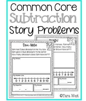 Subtraction Story Problems aligned to Common Core