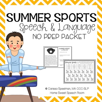 Summer Sports No-Prep Speech and Language Packet