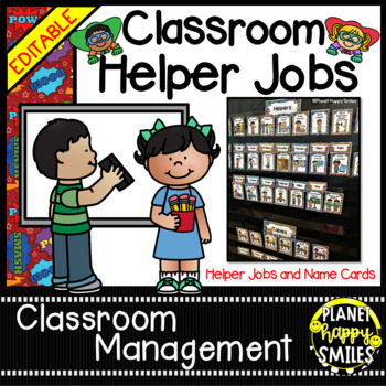 Classroom Helper Jobs (EDITABLE) ~ Super Hero Theme