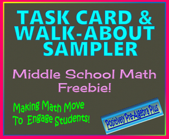 Task Cards and Walk-About Sampler Freebie for Middle School Math