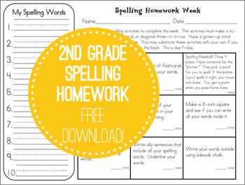 Spelling homework activity
