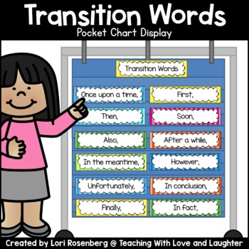 Transition Words Pocket Chart Display