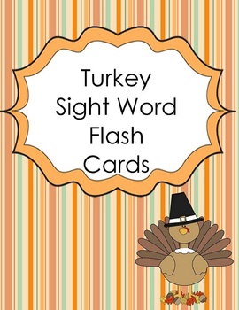 Turkey Sight Word Flash Cards