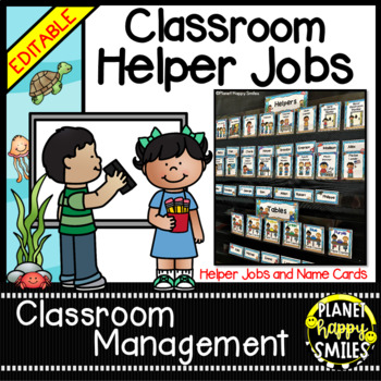 Classroom Helper Jobs (EDITABLE) ~ "Under the Sea" Ocean Theme