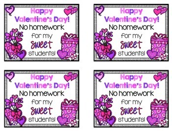 free valentines homework pass