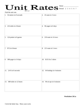 25 Unit Rate Word Problems Worksheet - Worksheet Project List